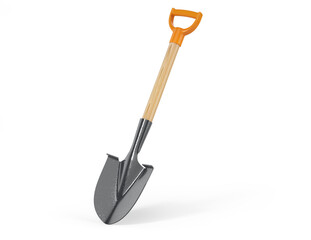 Construction shovel on a white background. 3d illustration