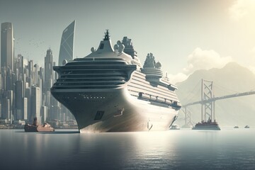 Super huge cruise ship. Generative AI.