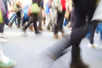 Marching for their cause. Blurred shot of protestors marching for their cause.