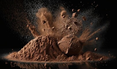  a pile of dirt with a person's feet sticking out of it.  generative ai