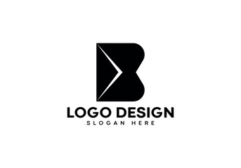 Fototapeta premium B letter with email bounce logo design on luxury background. B monogram initials letter logo concept. B letter icon design. B elegant and Professional black letter icon on white background.