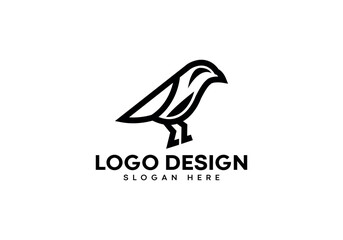 Fototapeta na wymiar Bird with leg modern logo design on luxury background. Bird logo concept. bird icon design. Bird logo elegant and Professional on white background.
