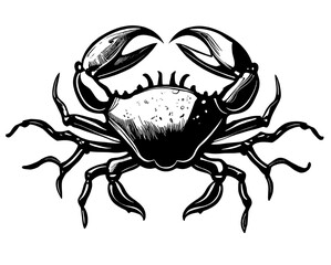 black crab sea vector, logo on white background	