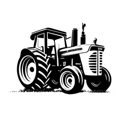 tractor drawn hand drawn icon vector illustration, transport for farm