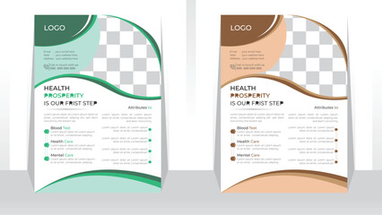 modern medical business flyer template with abstract shape and flyer brochure cover vector in A4 size Flyer Colorful concepts and design, perfect for creative professional business and grow company. 