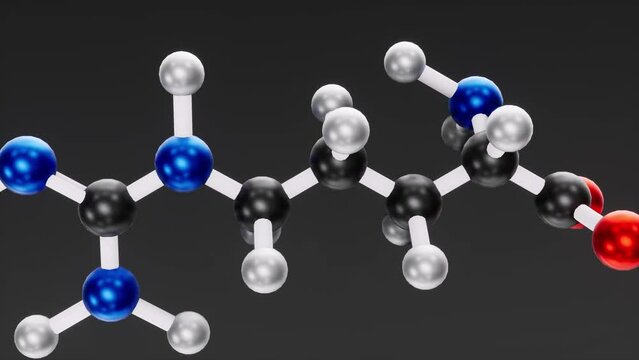 Structural chemical formula of the Arginine molecule.