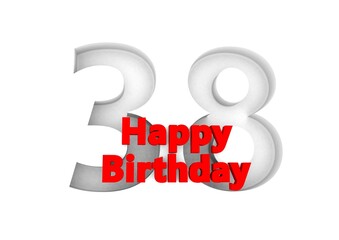 Happy Birthday with big relief number