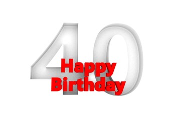 Happy Birthday with big relief number