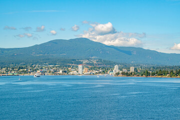 Nanaimo Bay and the City of Nanaimo on a summer day on Vancouver Island, British Columbia, Canada