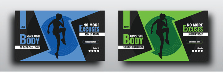 Gym and fitness youtube video thumbnail