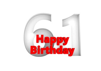 Happy Birthday with big relief number