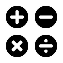 Fototapeta premium Mathematical Calculator Sign Icon Set including Plus Minus Divide Multiply Symbols. Vector Image.