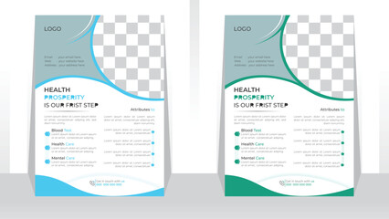 modern medical flyer template with abstract shape and flyer brochure cover vector inA4 size Flyer Colorfully concepts and design, perfect for creative professional business and grow your hospital and 