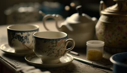 drink, cup of tea, coffee, home, breakfast Generative AI, Generativ, KI