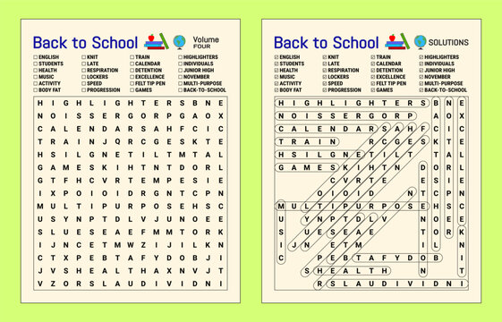 Back To School Word Search Puzzle - Volume Four