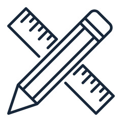 Pencil with ruler icon	