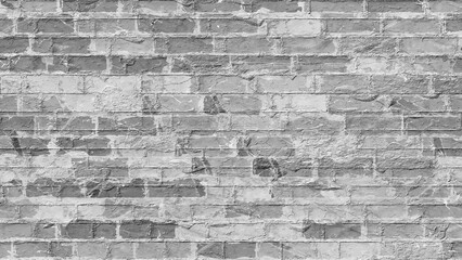 Destroyed black and white wall brick texture on isolated background. Material grunged rocks textured.