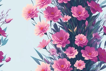 Meubelstickers Seamless flowers pattern painting with trendy colors. Print Design, generative ai, perfect for interior, furniture and fashion. © Aleksandr