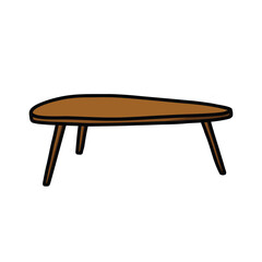 table doodle icon, vector color line illustration