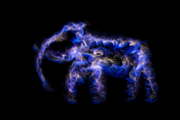 elefant made with light painting