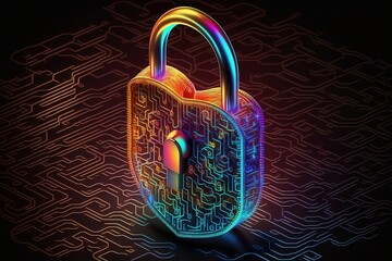 Cybersecurity biometrics lock and key, generative, AI