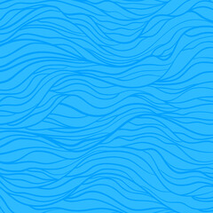 Colorful wavy background. Hand drawn waves. Stripe texture with many lines. Waved pattern. Colored illustration