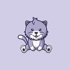 Cute cartoon Cat. Cat smiles. Printing for children's T-shirts, greeting cards, posters. Hand-drawn vector stock illustration isolated