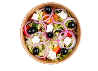 Greek salad for online restaurant menu on white background 1