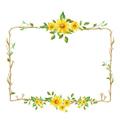 frame with yellow flowers