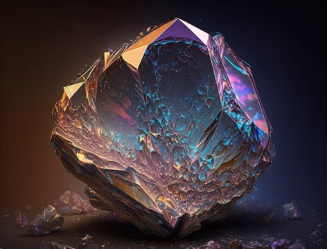 Beautiful purple amethyst natural gemstone Generative AI technology