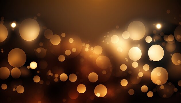 Abstract brown bokeh glamour background. Holiday concept celebration. Generative AI