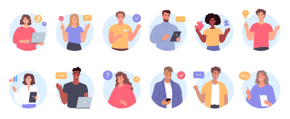 Different office workers people characters design vector illustration