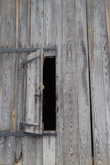 The door to the wood shed is open so we can have a look inside.