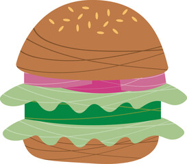 delicious hamburger fast food