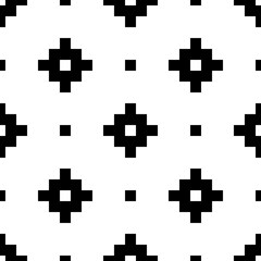 Seamless pattern with Inca crosses ornament. Ethnic embroidery background. Tribal wallpaper. Ethnical folk image. Tribe motif. Ancient mosaic. Digital paper for web design, textile print. Vector art.