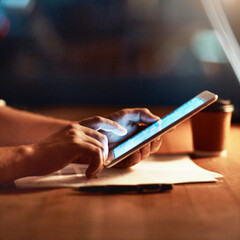 Find the tool thatll make you an overnight success. Cropped shot of an unrecognizable person using...