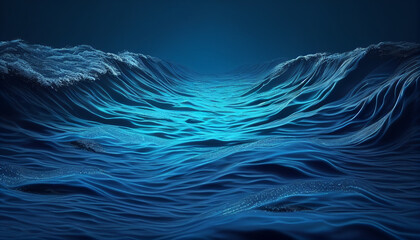 Blue ocean underwater background water surface ocean sea, Generative AI