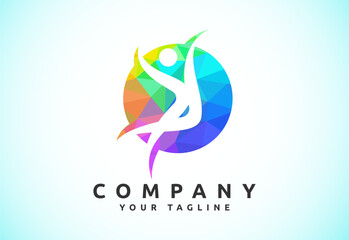 Connect People Logo Template, Social media network people logo