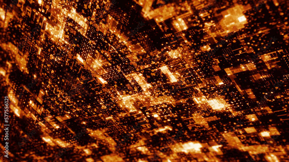 Poster abstract digital data background. motion. colorful digital space background with the motion of shiny