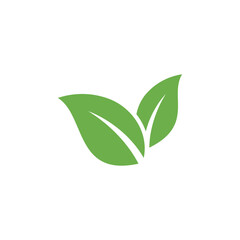 Natural Green Leaf Icon Vector Template