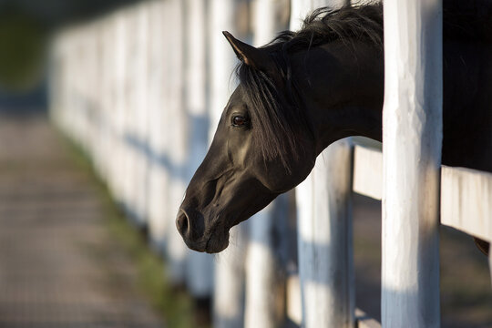 Horse portrait in paddock