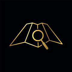 Gold Color Scheme Map Point Location Icon Vector Template