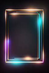 Neon Frame, vaporwave style background template