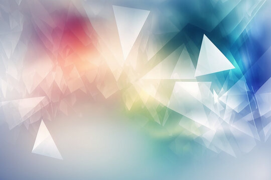 Light Triangles Abstract Background, Rainbow Color