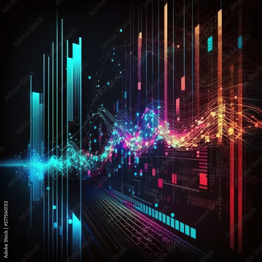 Poster technology background moving data array/technological background data transmission channel. motion o