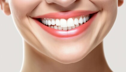 Woman beauty smile white teeth. Stomatology concept. Generative AI