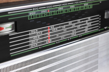 Radio close up frequency channels with speaker