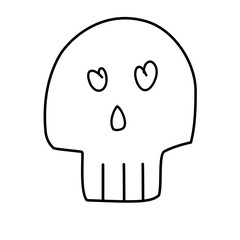 cute skull line icon