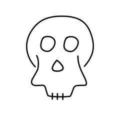 cute skull line icon