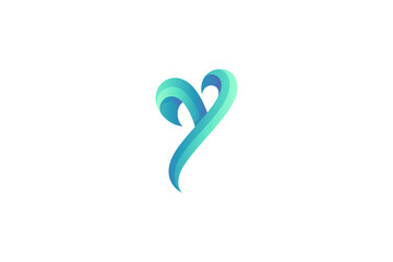 y letter design logo with green color gradient